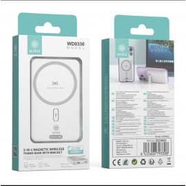 POWER BANK MAGNÉTICO INALÁMBRICO CON SOPORTE 2 EN 1 10000MAH, 22.5W