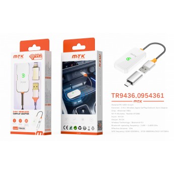 Adaptador inalambrico Carplay/Android-auto de coche, Bluetooth 5.2