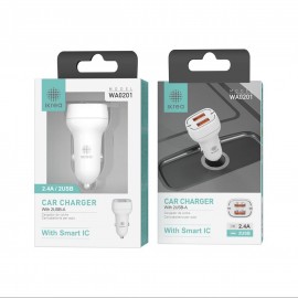 CARGADOR PARA COCHE 2 PUERTOS USB-A 2.4A CON SMART IC