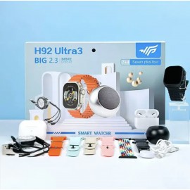 Smartwatch H92 Ultra3 Bluetooth + 7 correas + auriculares + mini altavoz + extras