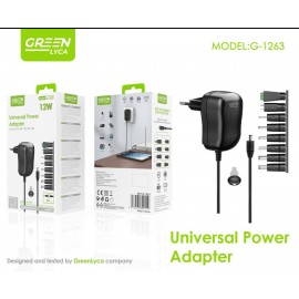 Adaptador universal 12W, 8 tipos, 120cm, 3V/4.5V/5V/6V/7.5V/9V/12V