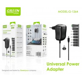 Adaptador universal 30W, 8 tipos, 120cm, 3V/4.5V/5V/6V/7.5V/9V/12V