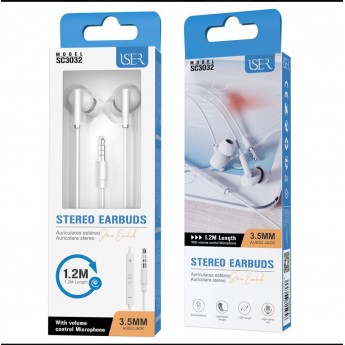 Auriculares con cable jack 3.5mm con micrófono