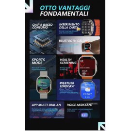 Smartwatch BW9 Pro, inserción de tarjeta SIM independiente, llamadas Bluetooth,  cámara telescópica, acceso de red completo