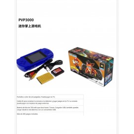 Consola PVP3000, con pantalla 2.8", conexión en TV, se permite tarjeta de juego externa, más de 200 juegos