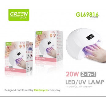 Lámpara UV de uñas, 20W, 2 en 1