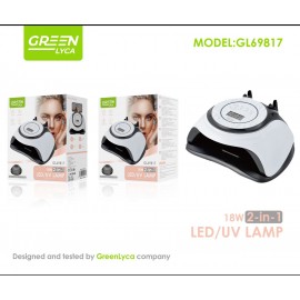 Lámpara UV de uñas, 18W, 2 en 1
