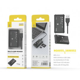 Lector Multiple de Tarjetas SD/XD/MS/CF/TF/M2 Con cable USB