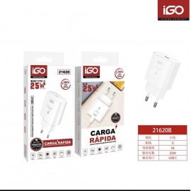 Cargador rápido PD Type-C, 3A, 25W, 12 uni/paq