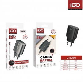 Cargador rápido PD Type-C, 3A, 25W, 12 uni/paq
