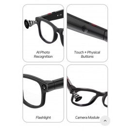 Gafas de sol con cámara inteligente AI de 500W, traducción ChatGPT, Control por voz, WiFi, Bluetooth,