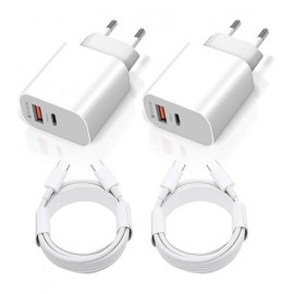 Cargador Power 30W con cable Type-C a Type-C, 6uni/paq