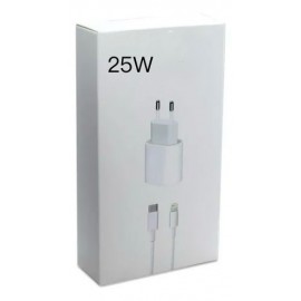 Cargador /Adaptador 25W, USB-C con cable Type-c to Lightning, 6 uni/paq