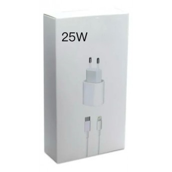 Cargador /Adaptador 25W, USB-C con cable Type-c to Lightning, 6 uni/paq