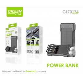 Power bank solar 10000mAh con cables y liternas