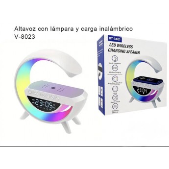 Altavoz con lámpara y carga inalámbrica, FM/Radio