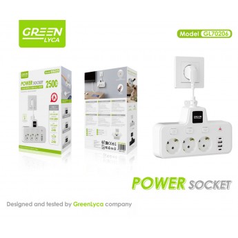 Regleta con 3 puertos+3 USB