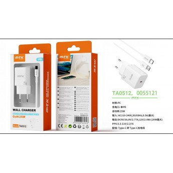 Cargador GaN de Red Rapida Mon con funda protector, 1 puerto Type-C PD, Con cable Type-C a Type-C