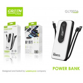 Power bank 10000mAh, PD22.5W, con cables