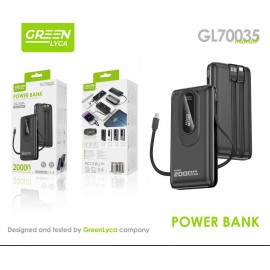 Power bank 10000mAh, PD22.5W, con cables