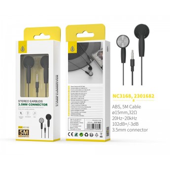 Auriculares Navy sin Microfono, Longitud cable 5m