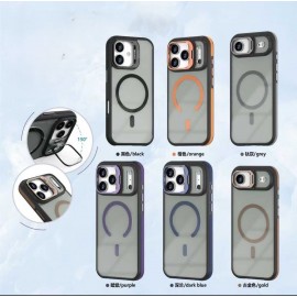 Funda antideslizante MagSafe+protectores de cámara+soporte iPhone 16 Pro Max