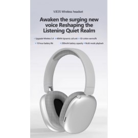 Cascos inalámbricos VJE35, BT 5.4, carga con cable Type-C, cancelación de ruido,