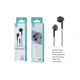 Auriculares estereo ABS con cable jack 3.5mm, 1.2M