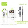 Cable Type-c+Lightning a jack 3.5mm, 1M