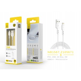 Cable de datos fonti para Iphone 5-14, 3M, 15W/3A, 12 uni/paq