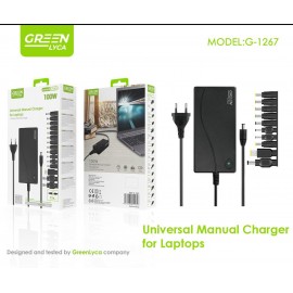 Cargador universal manual de portátil 45W, 8 tipos, 9.5-20V, 2.25A