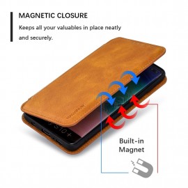 Funda iman con ranura de tarjeta皮革带卡槽 SM S21 Ultra