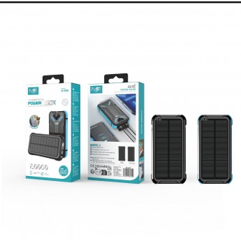 Power bank solar con linterna LED, 20000mAh