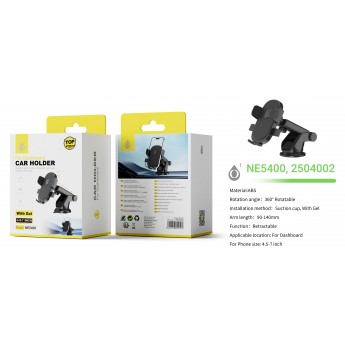 Soporte universal de movil para Salpicadero y Parabrisas, Brazo flexible, 360 Grados