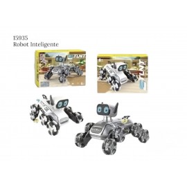 Perro robot a control remoto, coche acrobático inteligente de 8 ruedas con pantalla LED