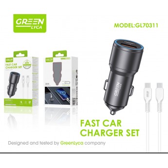 Cargador de coche 38W con cable Type-C a Type-C