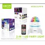 Lámpara de discotaca/altavoz, 2 en 1, con luz RGB con mando, 1200mAh. uso 180 min