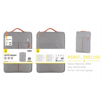 Maletin de Nylon 300D repelente al agua para portatil hasta 14''