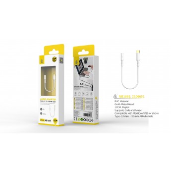 Adaptador de audio digital, Type-C a Jack 3.5mm, Soporta llamada y Música, 12CM