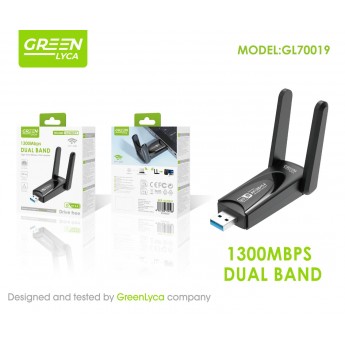 Adaptador de wifi, dual band, BT 5.4, 1300mbps