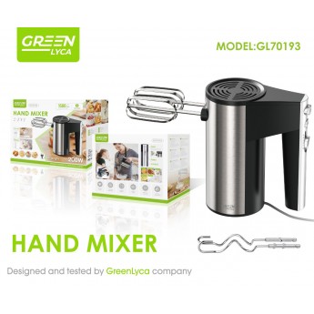 Batidor de mano, potencia 200W, incluye varillas batidoras, cable 1M