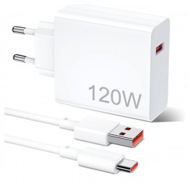 Cargador carga rápido para Xiaomi, 120W, con cable USB-A a Type-C