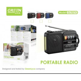 Radio con 8 bandas, FM/AM/SW 1-6, carga 4H, uso 3H, 5W, 1200mAh