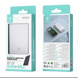 Power bank magnético 2 en 1, 6500mAh, 15W/20W max