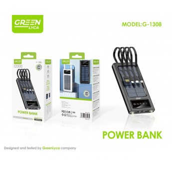 Power bank solar 12000mAh con cables