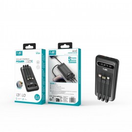 Power bank solar 13000mAh con cables