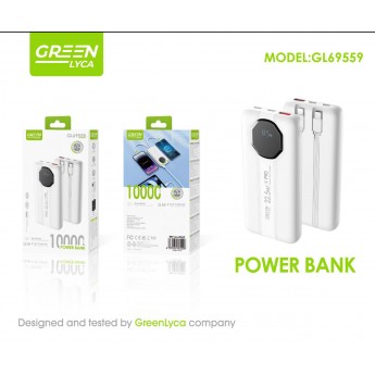 Power bank 10000mAh con cables, 22.5W