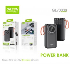 Power bank 30000mAh con cables, PD 22.5W
