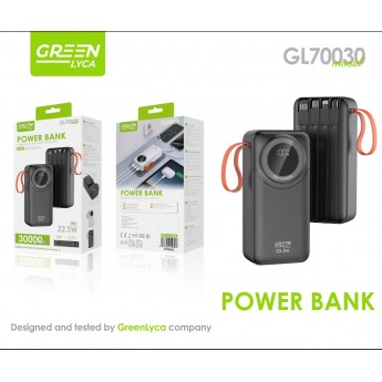 Power bank 30000mAh con cables, PD 22.5W