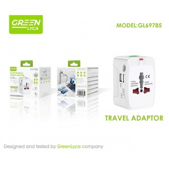 Cargador y adaptador de viaje, 2USB+Type-C